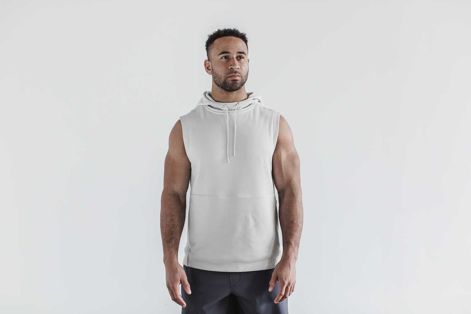 Nobull Microplush Sleeveless Hoodie Outerwear Frost | 2584-SWXTZ