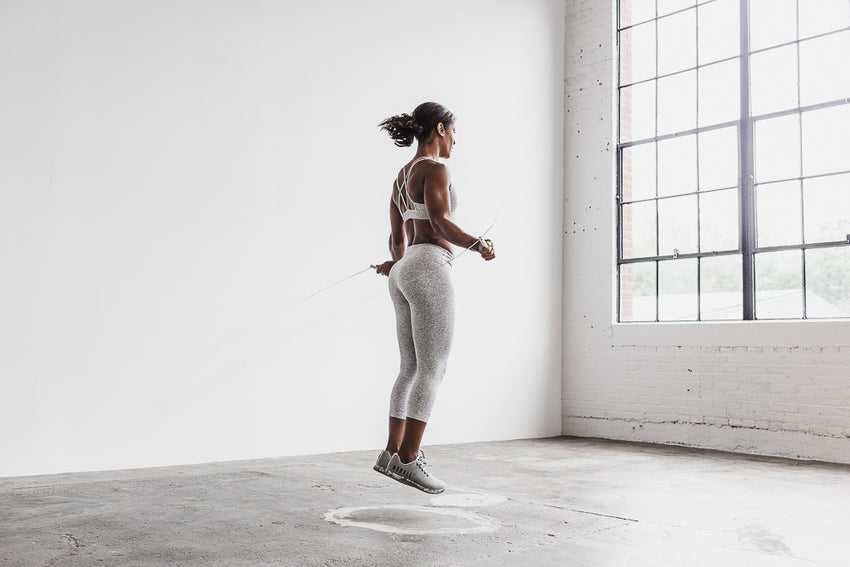 Nobull Mid-Rise Crop (Plush Heather) Bottoms White Heather | 8320-IKXQJ