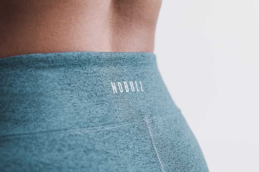 Nobull Mid-Rise Short 2 inches (Plush Heather) Bottoms Teal Heather | 2516-AVBNI