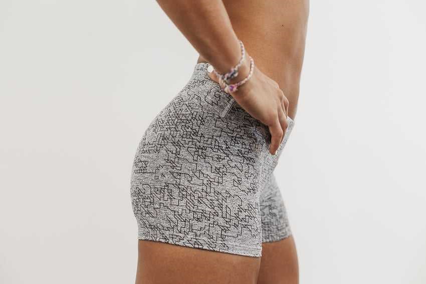 Nobull Mid-Rise Short 2 inches (Plush Heather) Bottoms White Line Camo | 3250-OCKHN