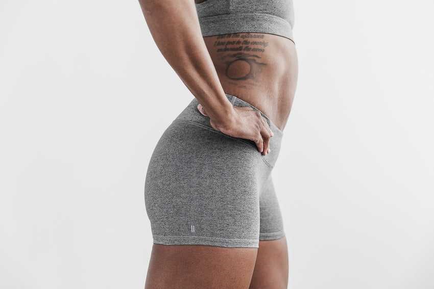 Nobull Mid-Rise Short 2 inches (Plush Heather) Bottoms Grey Heather | 5618-RIUAH