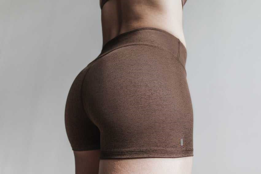 Nobull Mid-Rise Short 2 inches (Plush Heather) Bottoms Brown Heather | 7089-NUOJE