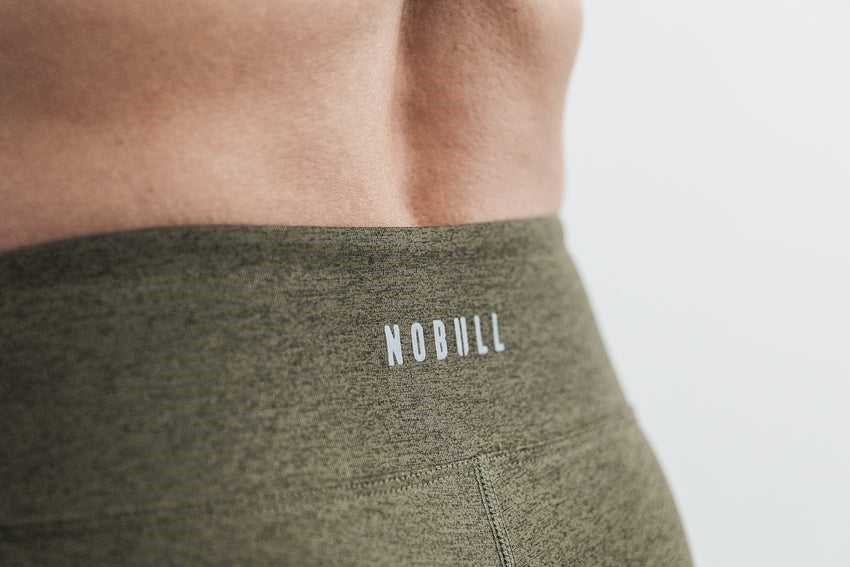 Nobull Mid-Rise Short 2 inches (Plush Heather) Bottoms Olive Heather | 8209-WOKHU