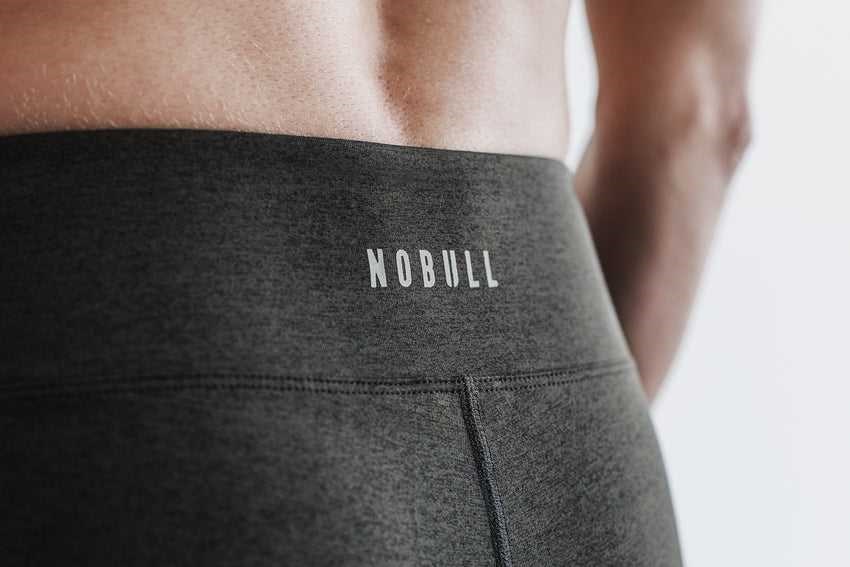 Nobull Mid-Rise Short 4 inches (Plush Heather) Bottoms Black Heather | 0175-RYIHQ