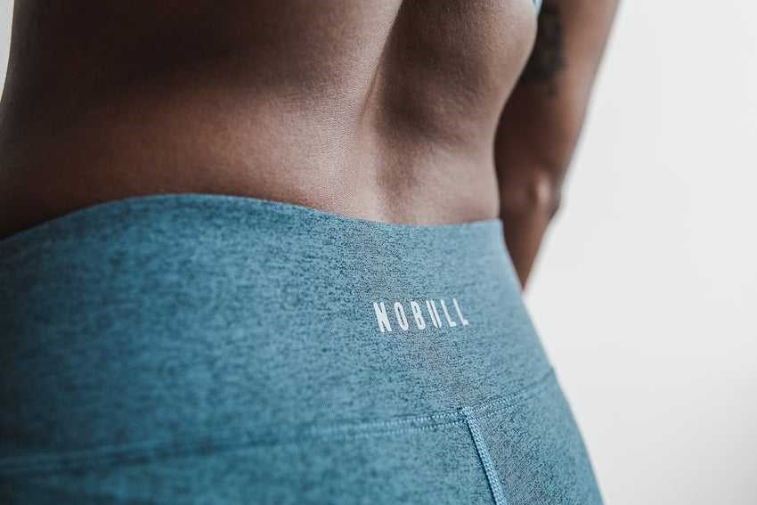 Nobull Mid-Rise Short 4 inches (Plush Heather) Bottoms Teal Heather | 4358-HTKYW