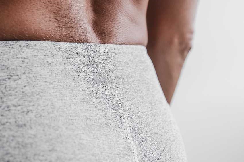 Nobull Mid-Rise Short 4 inches (Plush Heather) Bottoms White Heather | 5798-DZALN