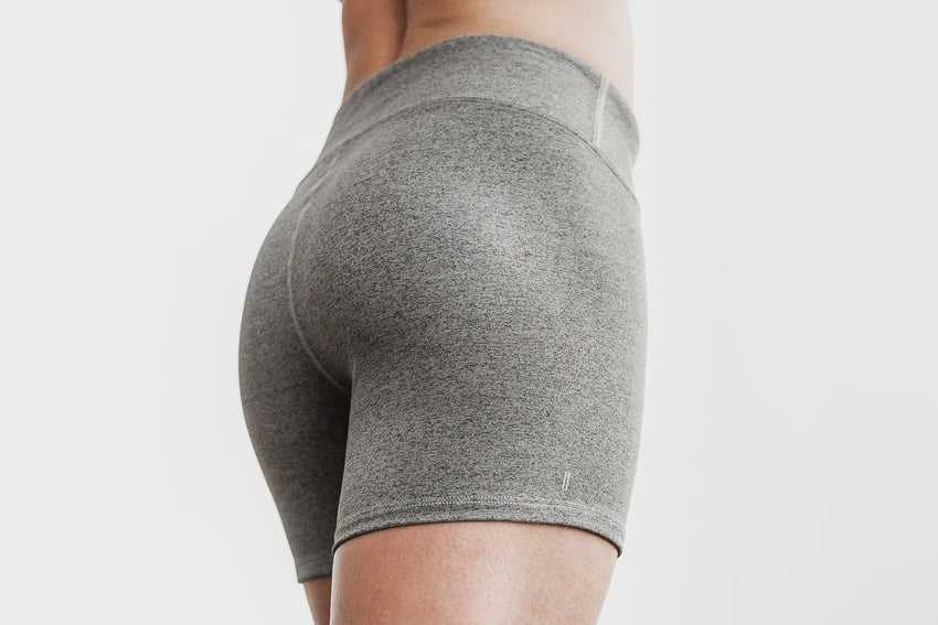 Nobull Mid-Rise Short 4 inches (Plush Heather) Bottoms Grey Heather | 6938-EIPLH