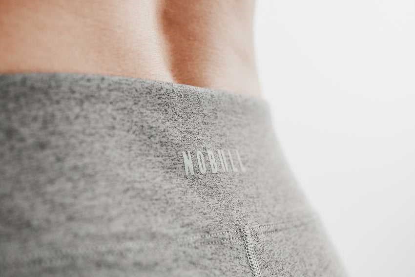 Nobull Mid-Rise Short 4 inches (Plush Heather) Bottoms Grey Heather | 6938-EIPLH