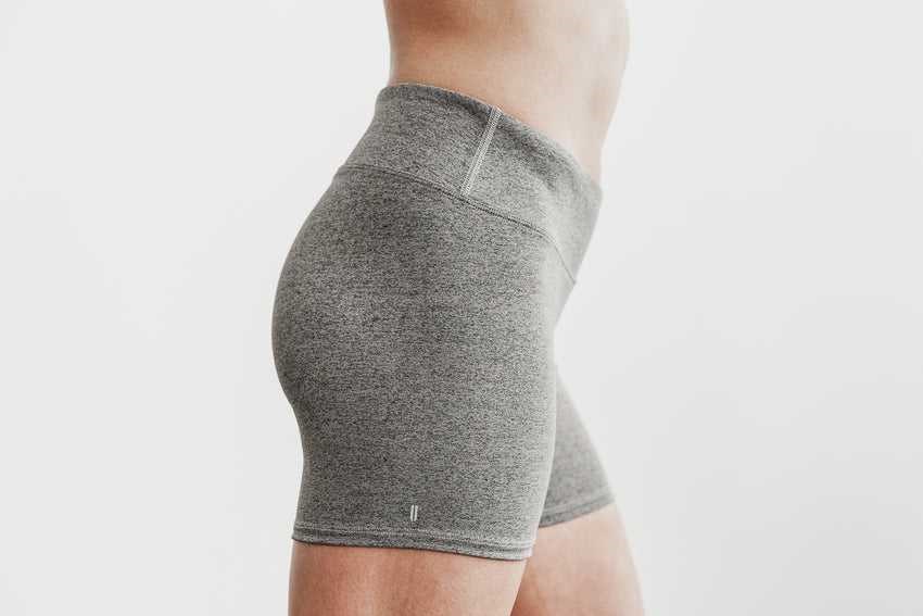 Nobull Mid-Rise Short 4 inches (Plush Heather) Bottoms Grey Heather | 6938-EIPLH