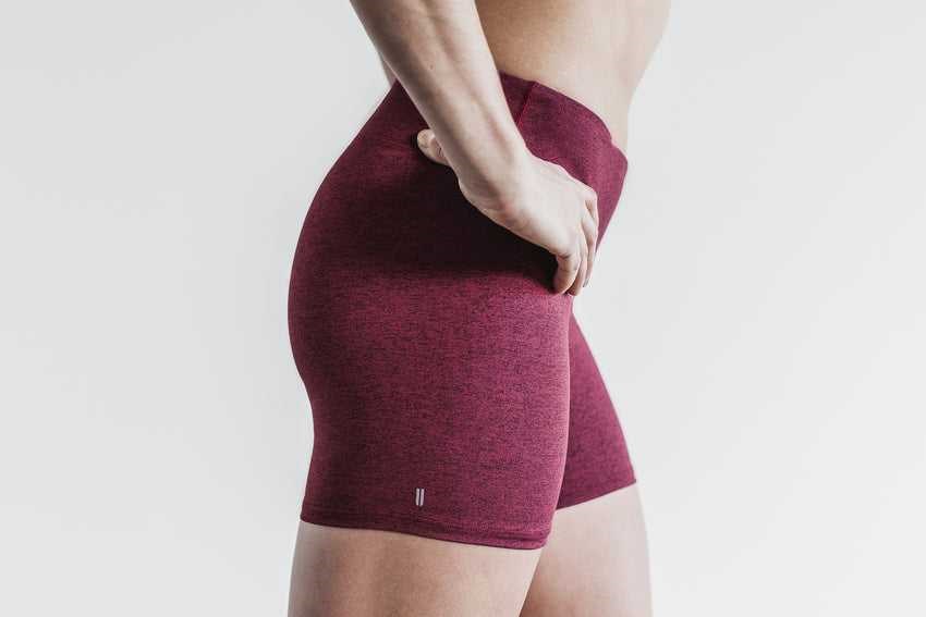 Nobull Mid-Rise Short 4 inches (Plush Heather) Bottoms Wine Heather | 8523-DHVTX