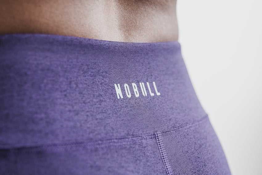 Nobull Mid-Rise Short 4 inches (Plush Heather) Bottoms Dark Purple Heather | 8673-YEQRD