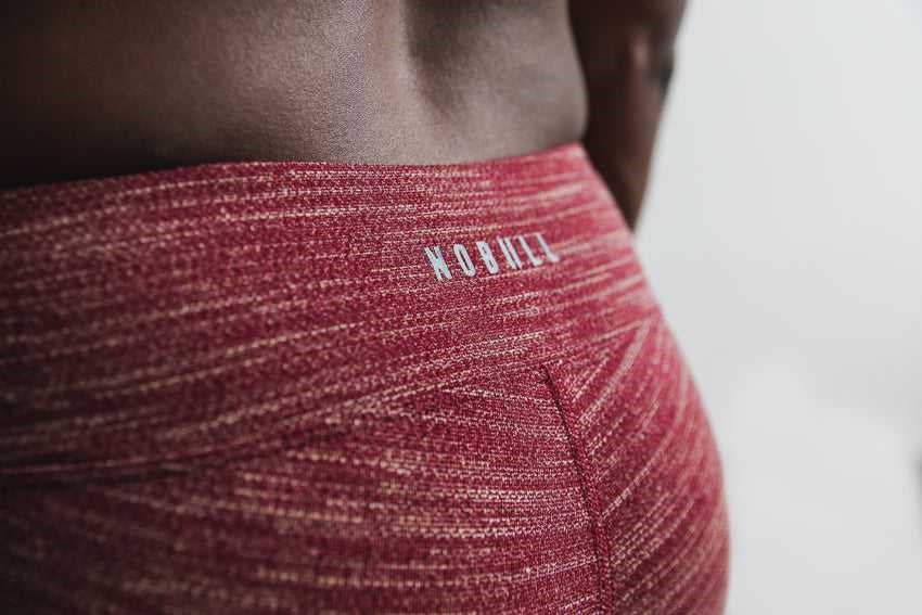 Nobull Mid-Rise Tight (Melange) Bottoms Wine Melange | 5897-YHXTW