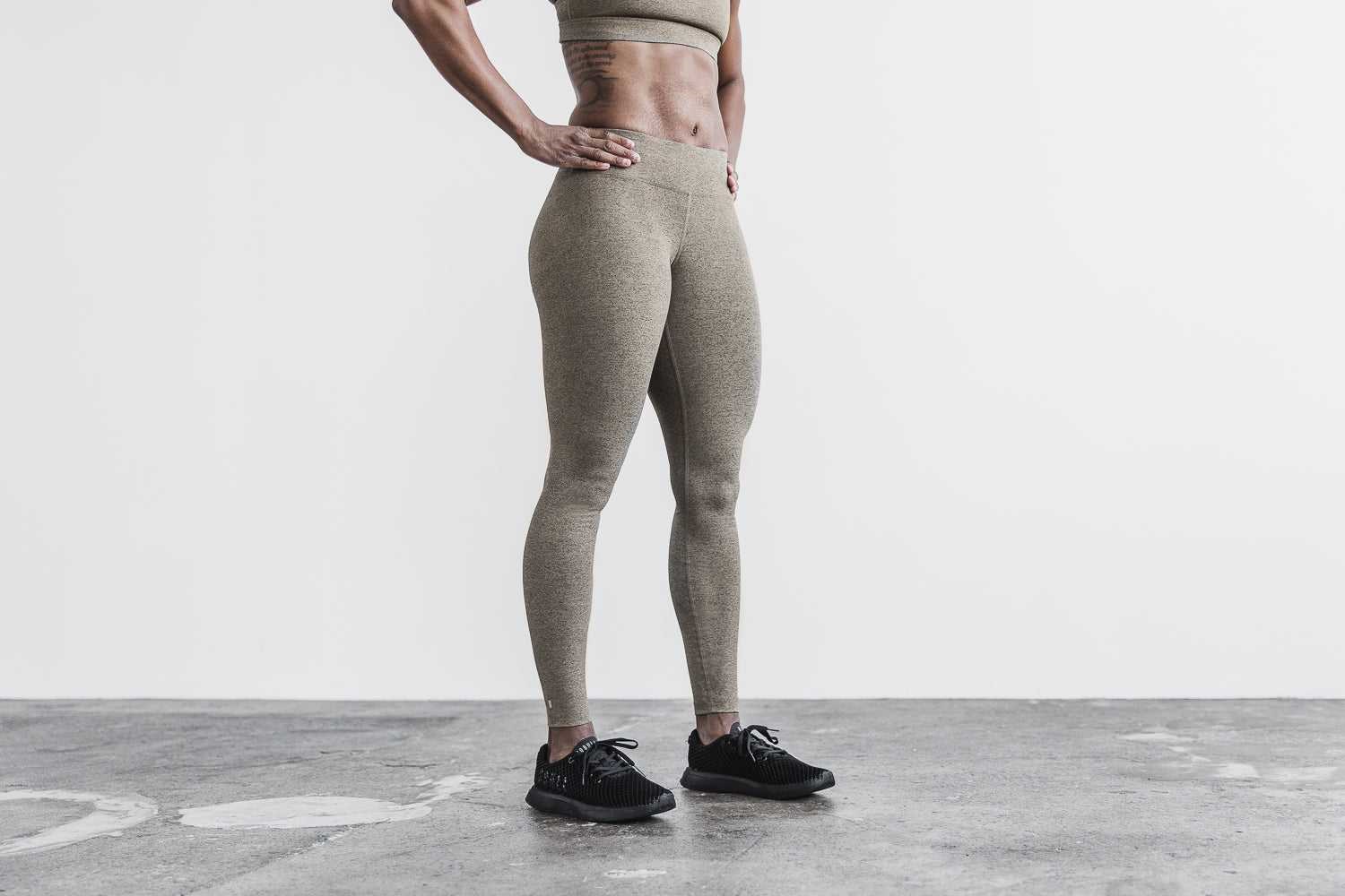 Nobull Mid-Rise Tight (Plush Heather) Bottoms Fallen Rock Heather | 3124-IYQNA