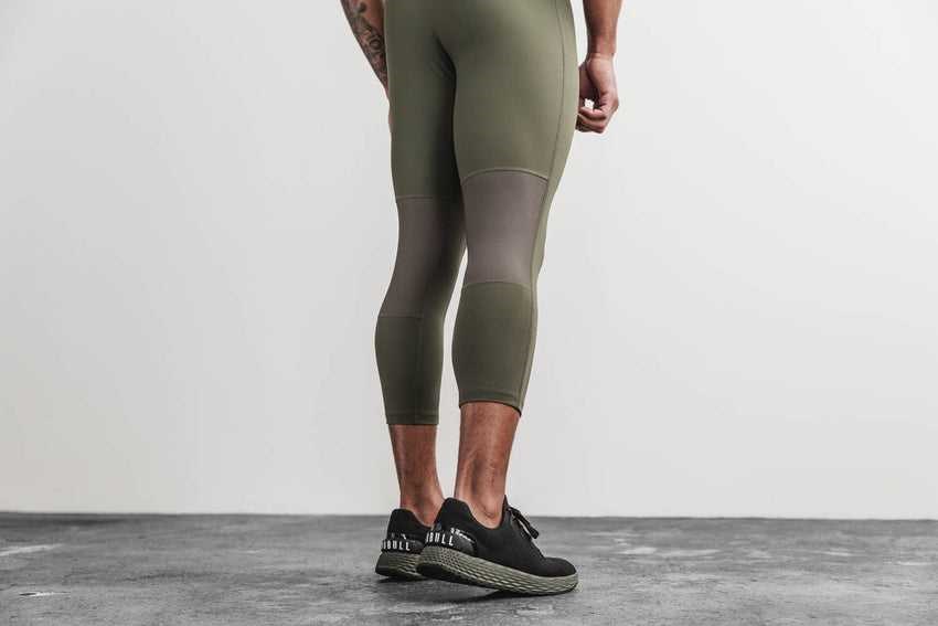 Nobull Midweight Compression 3/4 Tight Bottoms Army Green | 4962-HJXTS