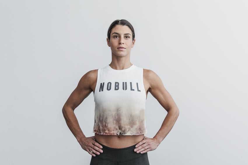 Nobull Muscle Tank (Dip-Dye) Tanks & Tees White / Toffee Dip-Dye | 2704-VGODC