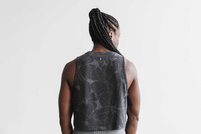 Nobull Muscle Tank (Hibiscus) Tanks & Tees Charcoal Hibiscus | 2130-IFPHJ