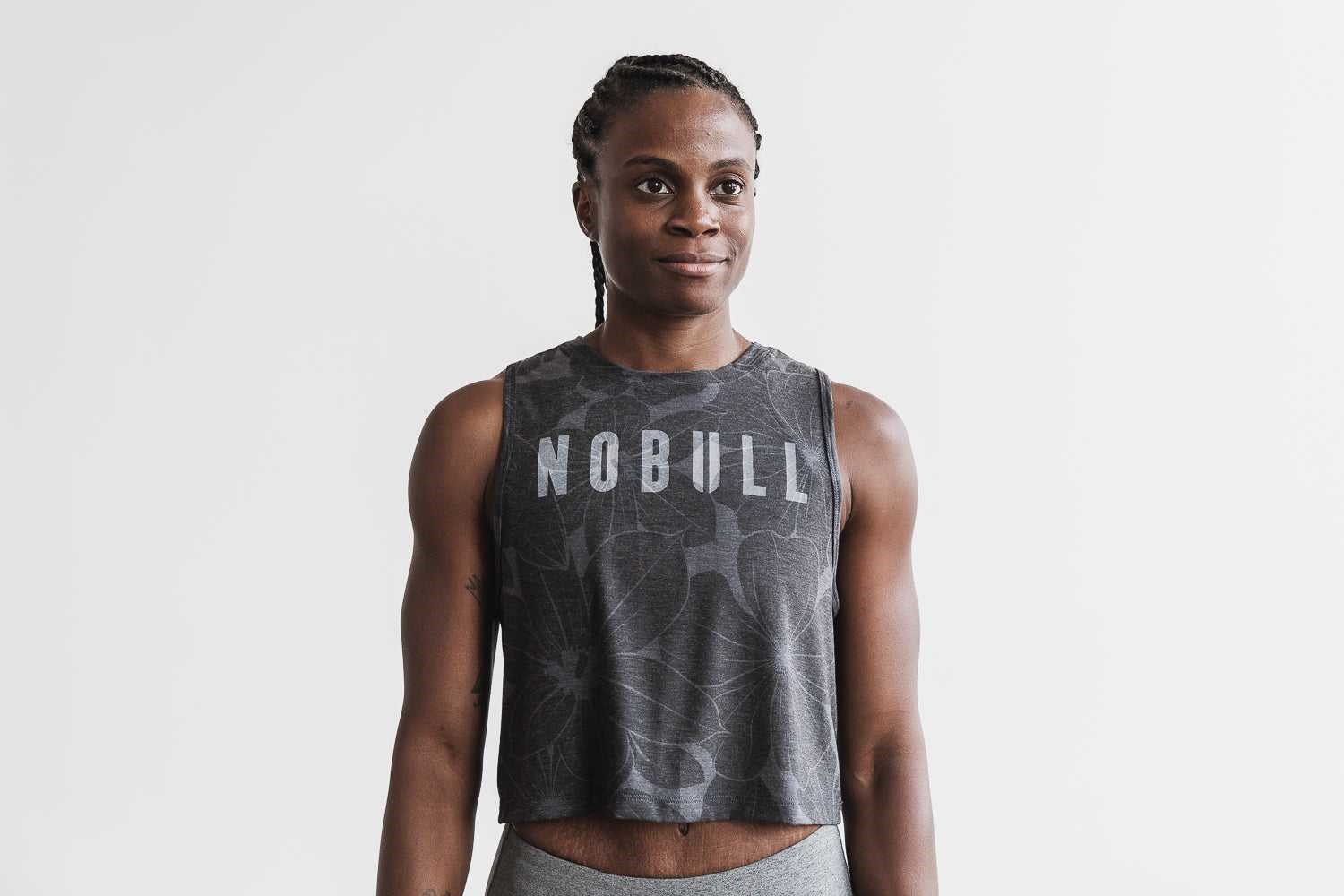 Nobull Muscle Tank (Hibiscus) Tanks & Tees Charcoal Hibiscus | 2130-IFPHJ