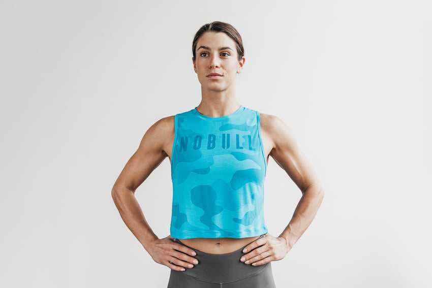 Nobull Muscle Tank (Neon Camo) Tanks & Tees Neon Blue Camo | 4237-AINDF