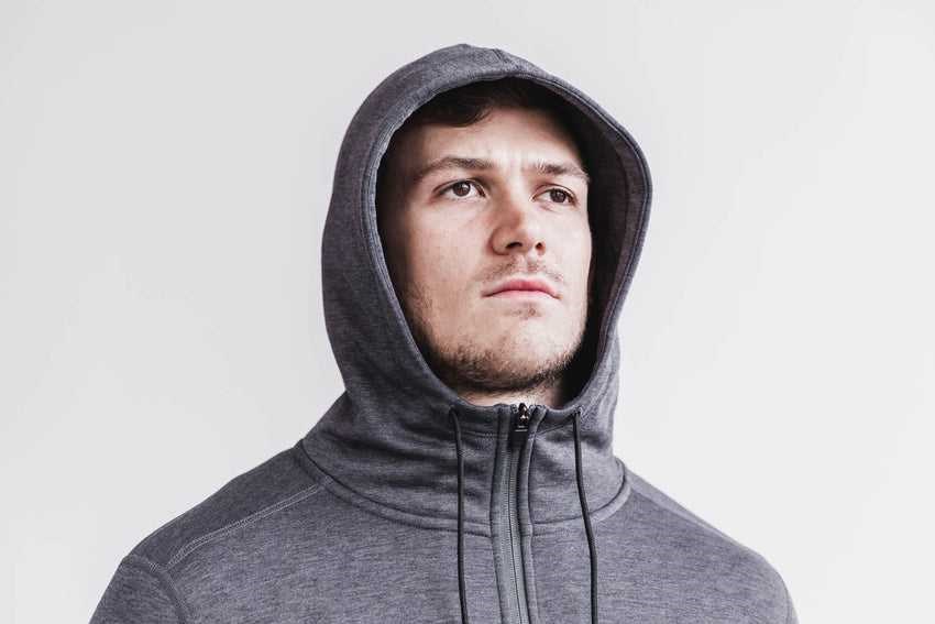 Nobull Nfl Combine Zip-Up Hoodie Outerwear Charcoal | 0254-MSRGK