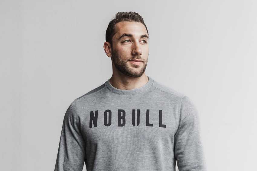 Nobull Nobull Crew Sweatshirt Outerwear Heather Grey | 3057-AIOQF