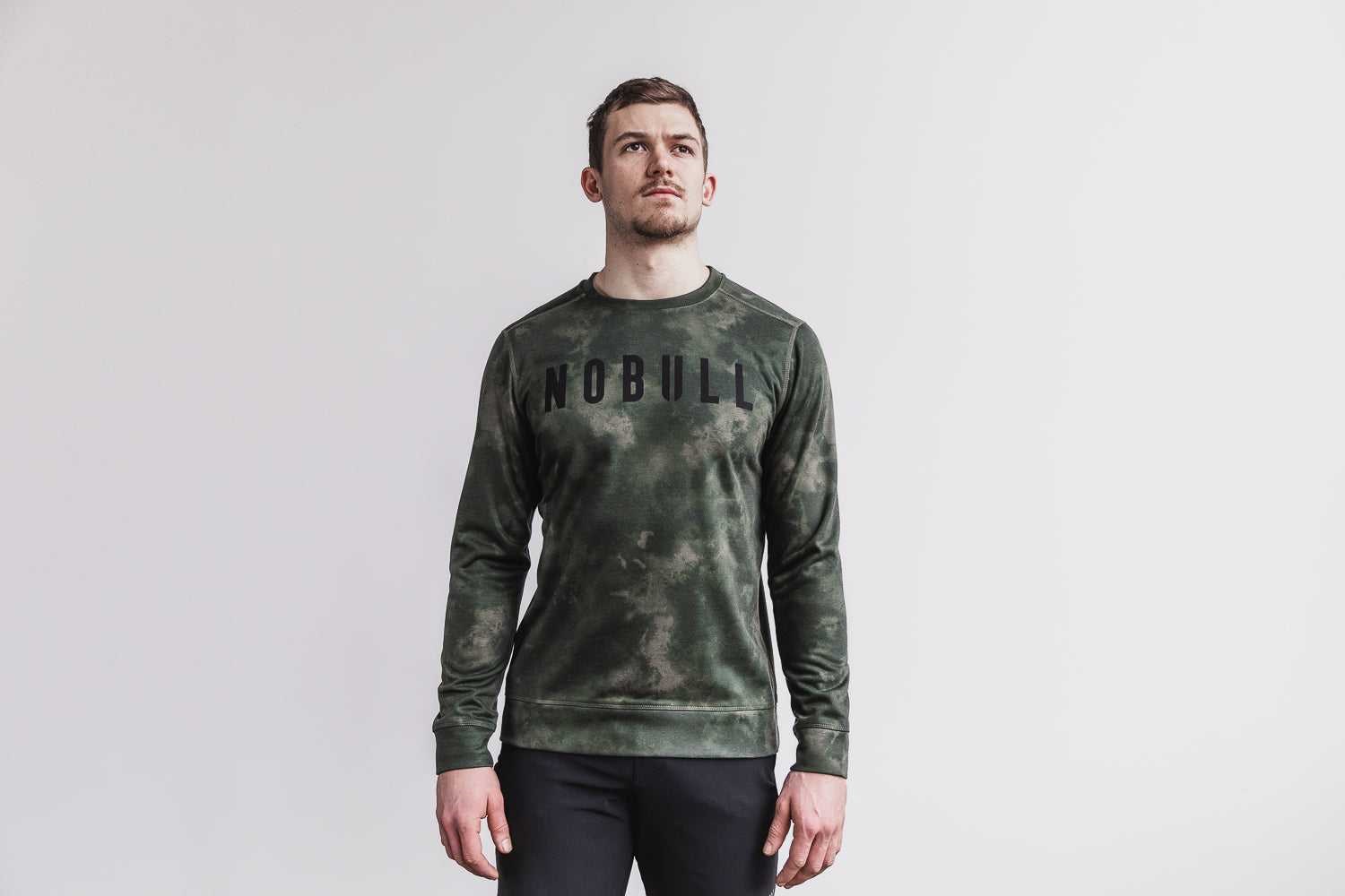 Nobull Nobull Crew Sweatshirt (Tie-Dye) Outerwear Army Green Tie-Dye | 3285-LYHKJ