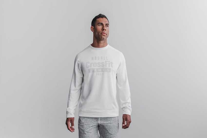 Nobull Nobull Crossfit Games 2021 Crew Sweatshirt Outerwear White | 8475-JRZCP