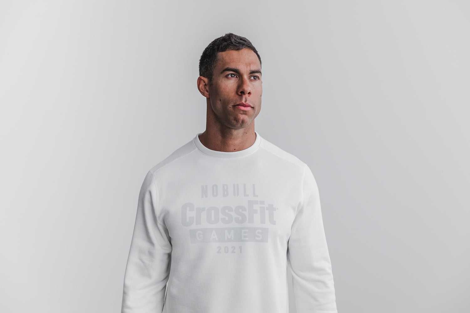 Nobull Nobull Crossfit Games 2021 Crew Sweatshirt Outerwear White | 8475-JRZCP