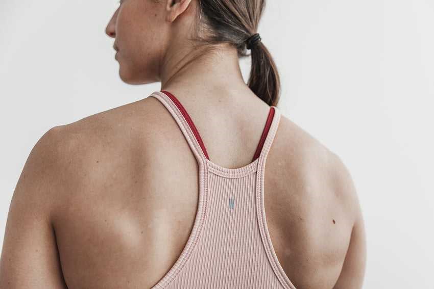 Nobull Nobull Halter Crop Tank (Ribbed) Tanks & Tees Dusty Rose | 3457-LRNUH