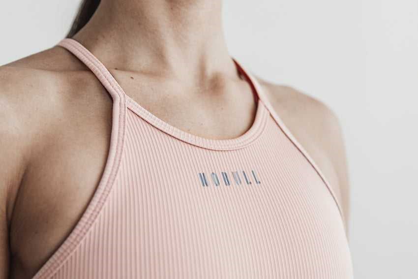 Nobull Nobull Halter Crop Tank (Ribbed) Tanks & Tees Dusty Rose | 3457-LRNUH