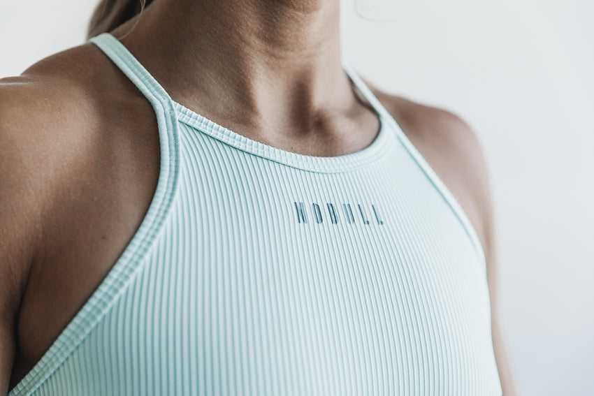 Nobull Nobull Halter Crop Tank (Ribbed) Tanks & Tees Crystal Blue | 5641-MEFHS