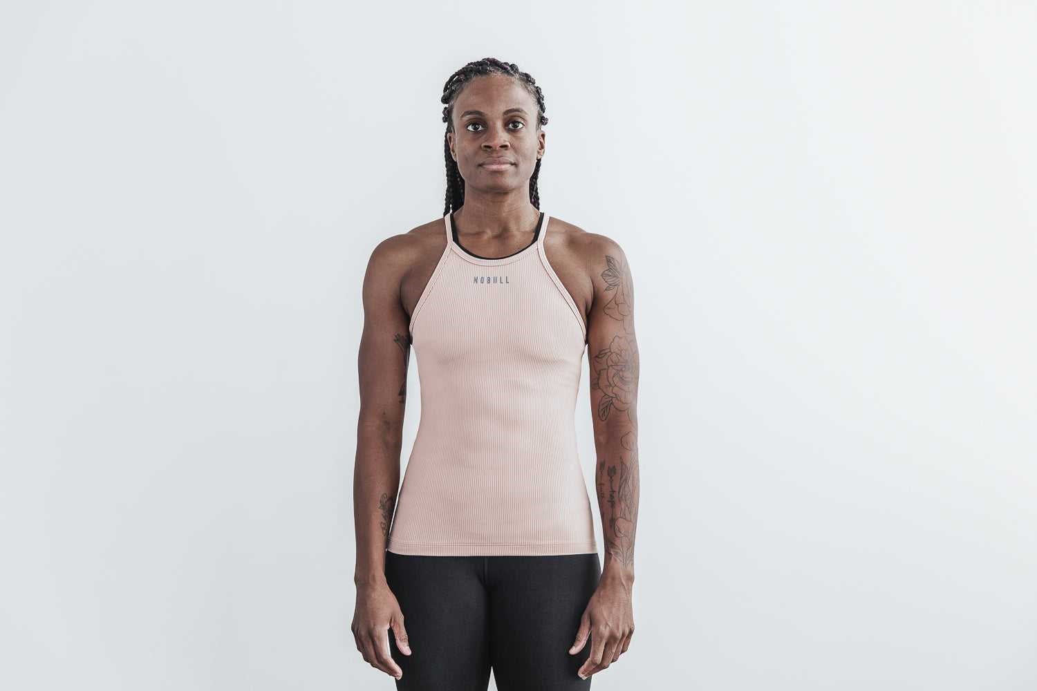 Nobull Nobull Halter Tank (Ribbed) Tanks & Tees Dusty Rose | 5219-DMIPB