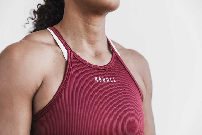 Nobull Nobull Halter Tank (Ribbed) Tanks & Tees Cabernet | 6147-CWTPU