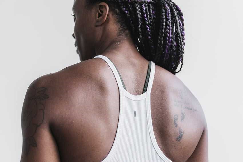 Nobull Nobull Halter Tank (Ribbed) Tanks & Tees White | 6735-FGZOQ