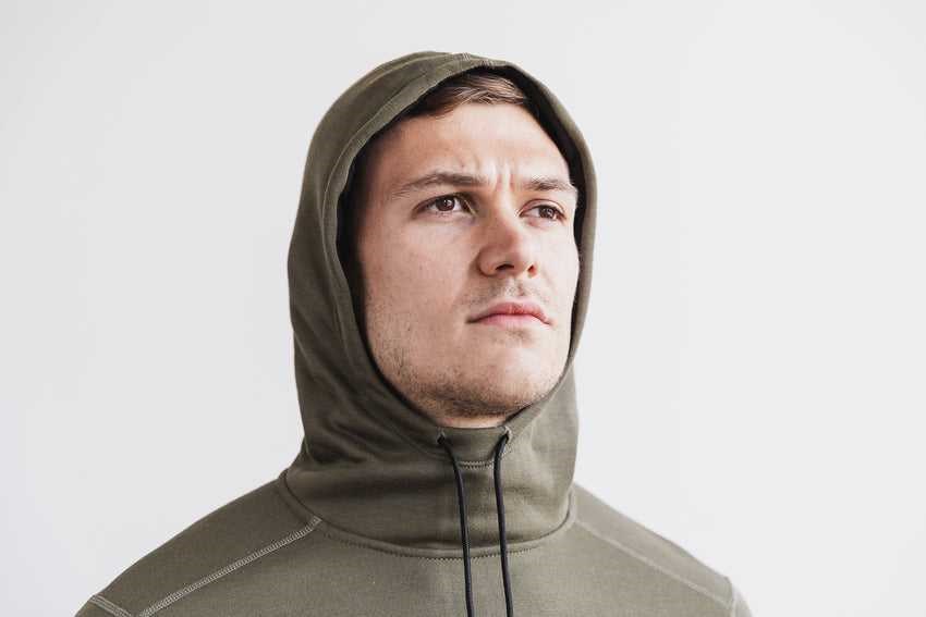 Nobull Nobull Hoodie Outerwear Army Green | 8314-ODNEK