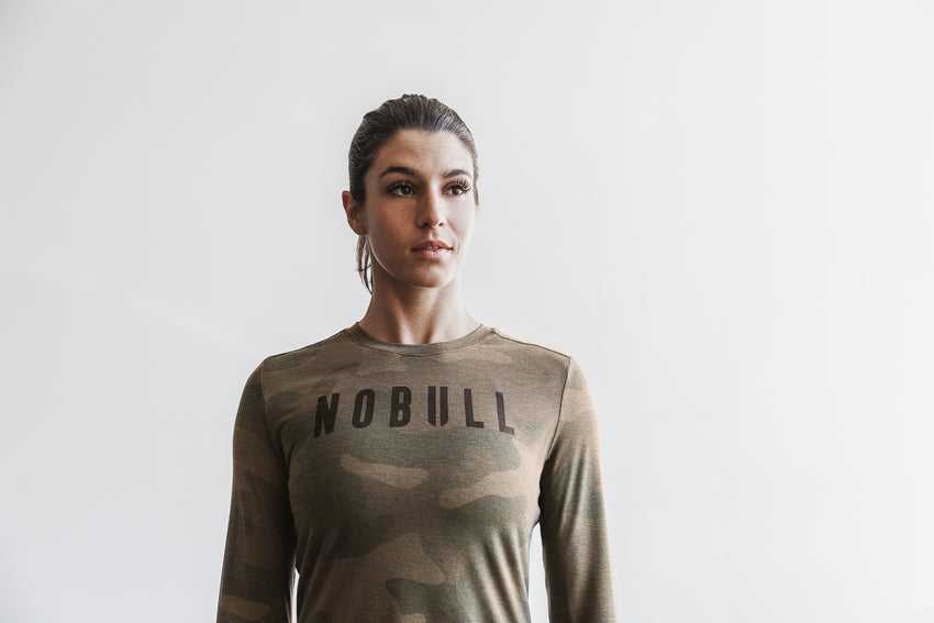 Nobull Nobull Long Sleeve Tee (Camo) Tanks & Tees Army Green Camo | 1594-XQNFW