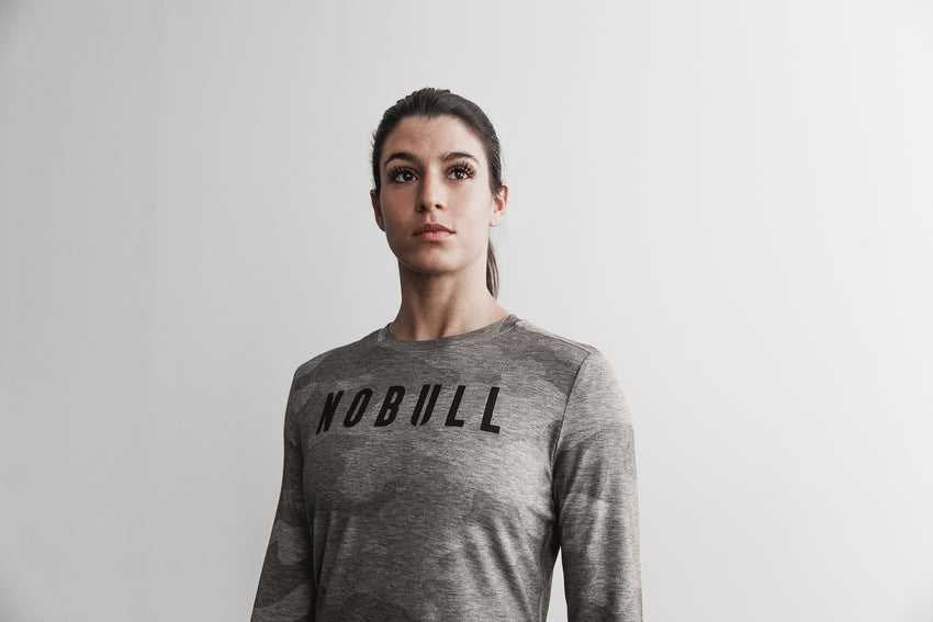 Nobull Nobull Long Sleeve Tee (Camo) Tanks & Tees Grey Camo | 2017-VPHCW