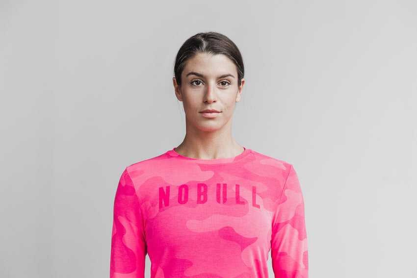 Nobull Nobull Long Sleeve Tee (Neon Camo) Tanks & Tees Neon Pink Camo | 8149-WBZXD