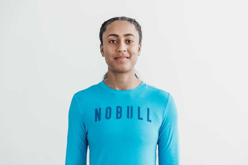 Nobull Nobull Long Sleeve Tee (Neon) Tanks & Tees Neon Blue | 0712-BSFTI