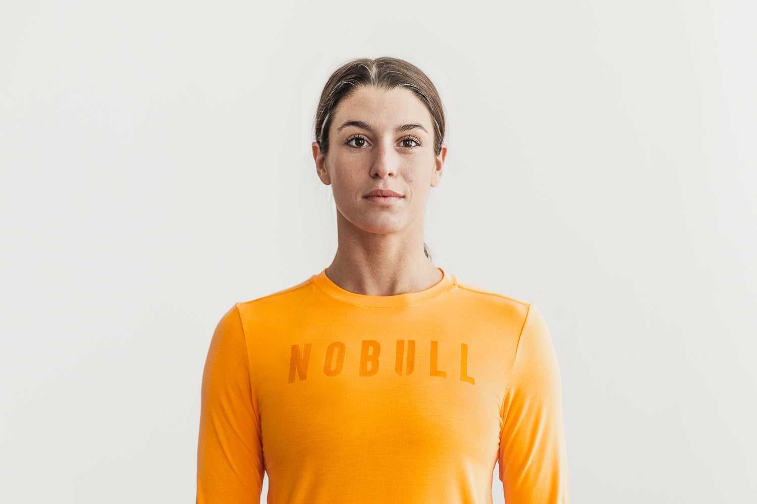 Nobull Nobull Long Sleeve Tee (Neon) Tanks & Tees Neon Orange | 1958-OAKSD