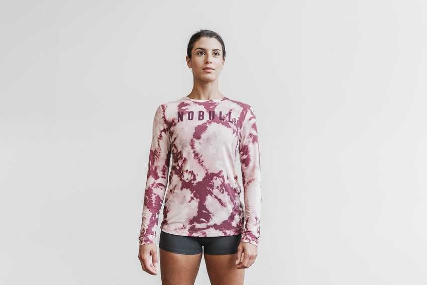 Nobull Nobull Long Sleeve Tee (Tie-Dye) Tanks & Tees Dusty Rose / Cabernet Tie-Dye | 6409-YQKTG