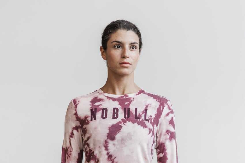 Nobull Nobull Long Sleeve Tee (Tie-Dye) Tanks & Tees Dusty Rose / Cabernet Tie-Dye | 6409-YQKTG