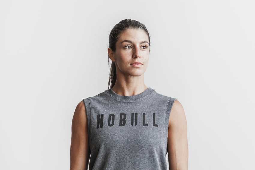 Nobull Nobull Sleeveless Crew Sweatshirt Hoodies Ash | 5361-AELNT