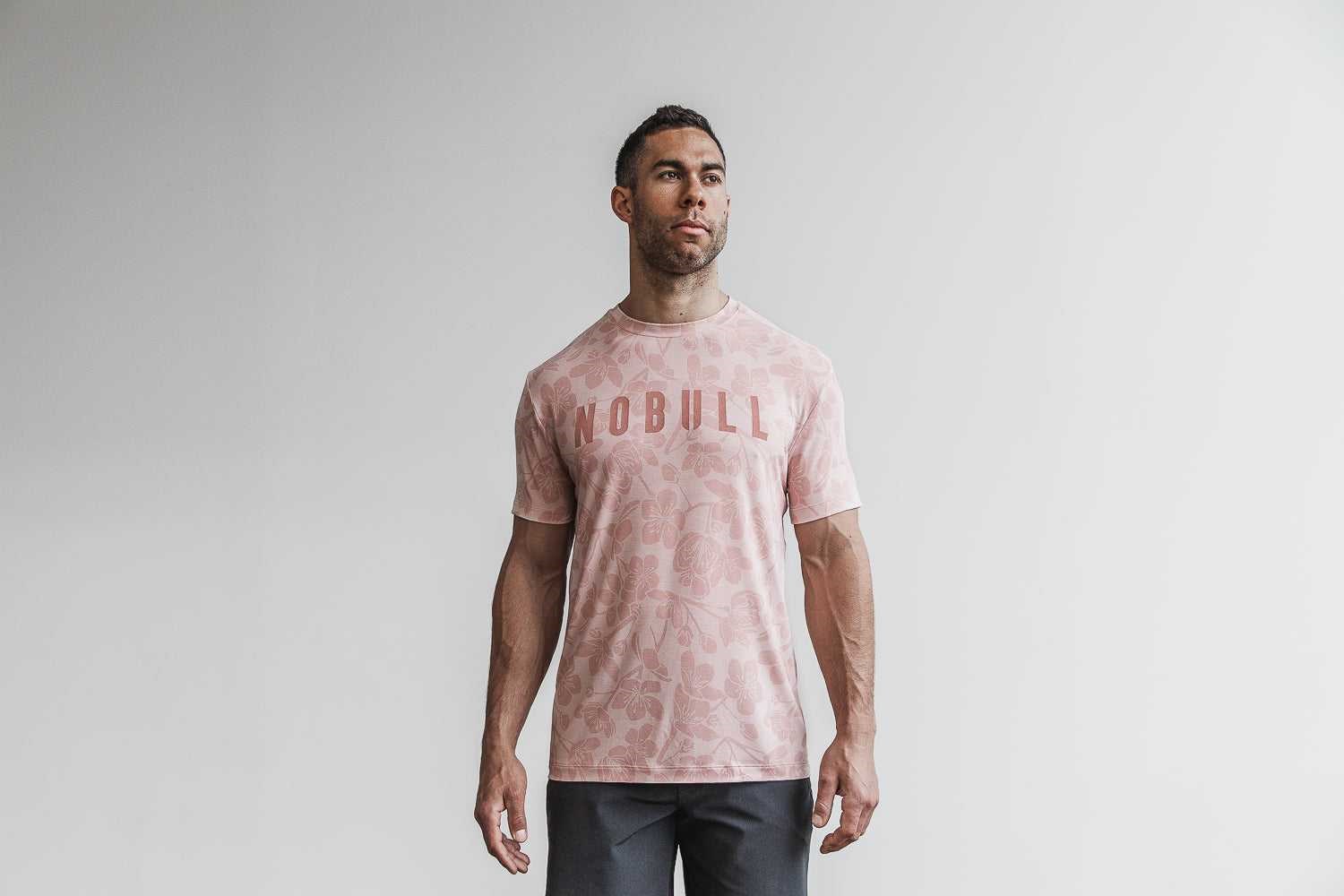 Nobull Nobull Tee (Cherry Blossom) Tanks & Tees Dusty Rose Cherry Blossom | 0783-KBQGY