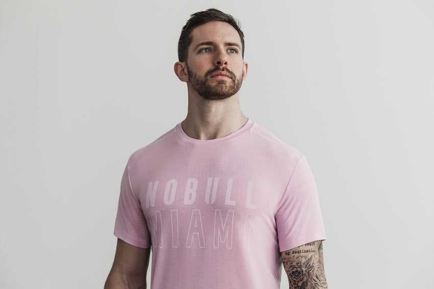 Nobull Nobull Tee (Miami) Tanks & Tees Pink | 4897-JEZLR