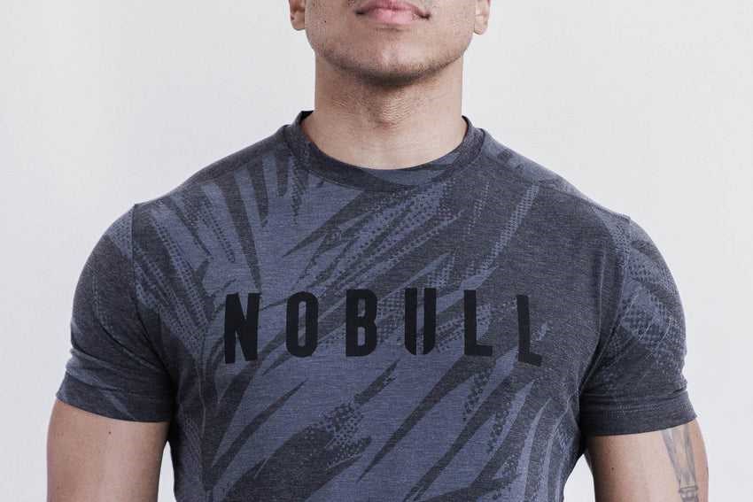 Nobull Nobull Tee (Palm Floral) Tanks & Tees Charcoal Palm Floral | 5842-QZPWV