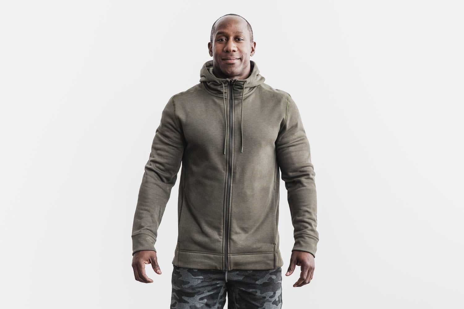 Nobull Nobull Zip-Up Hoodie Outerwear Army Green | 3049-WVZKP