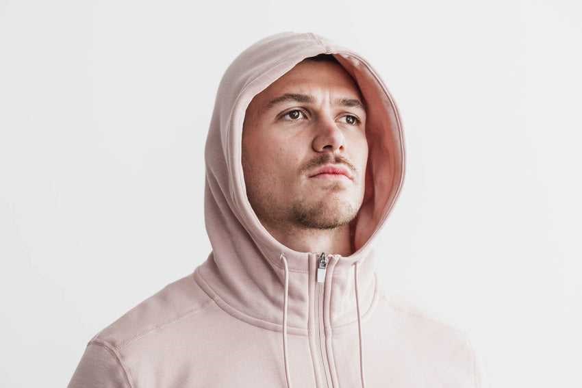 Nobull Nobull Zip-Up Hoodie Outerwear Dusty Rose | 8390-NDRAI