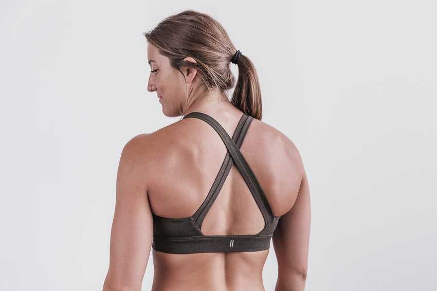 Nobull Pace Sports Bra (Plush Heather) Sports Bras Espresso Heather | 4153-CGJQF