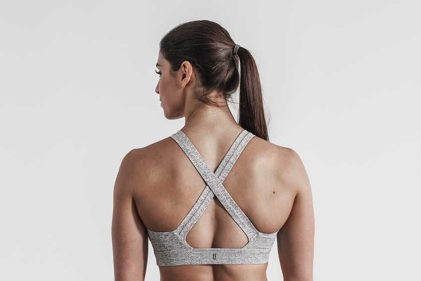 Nobull Pace Sports Bra (Plush Heather) Sports Bras White Heather | 7194-WBENJ