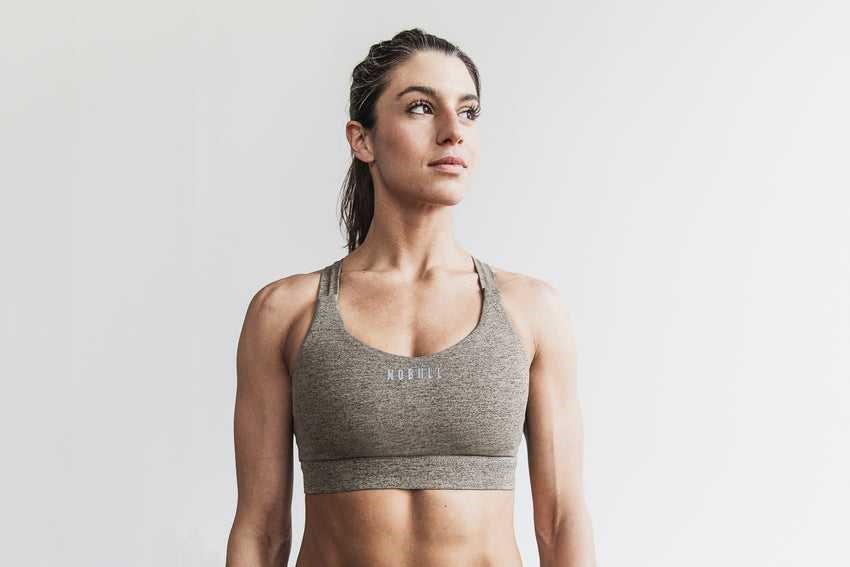 Nobull Pace Sports Bra (Plush Heather) Sports Bras Fallen Rock Heather | 8214-ZPRNT